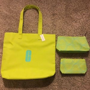 Brand new Clinique Tote Bag with 2 Makeup Bags